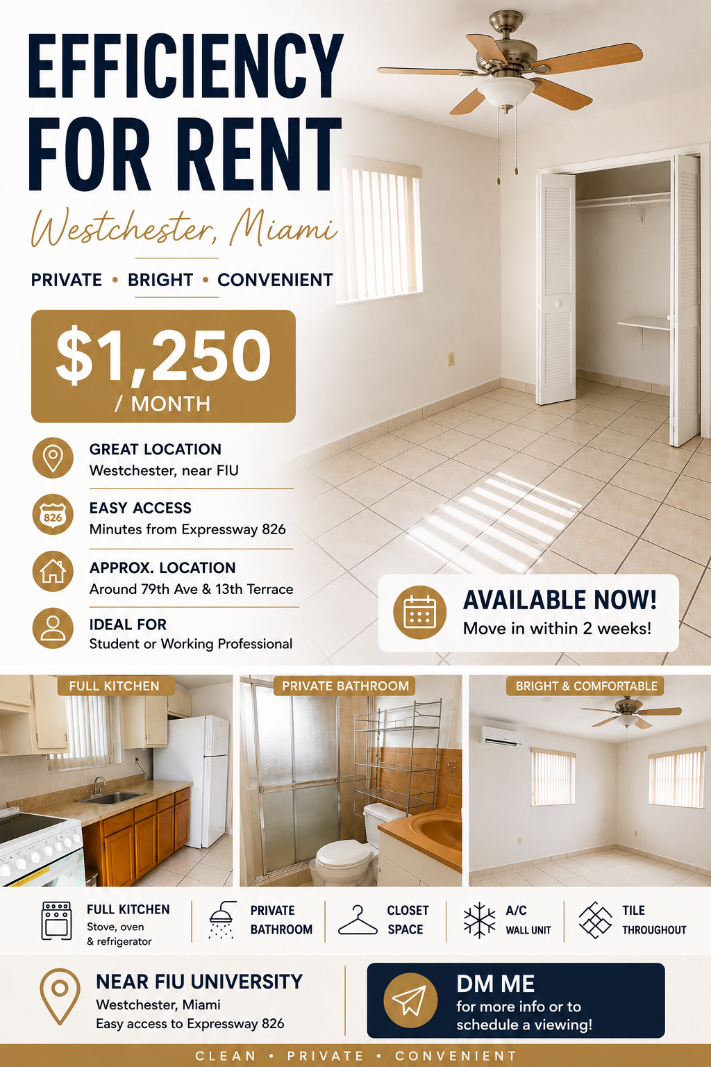 Private Efficiency in Westchester Near FIU – $1,250, image 6