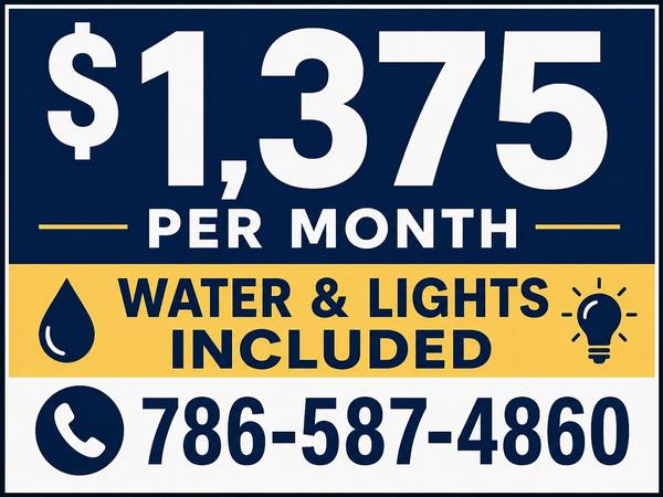 Studio Efficiency Available Now – Water & Light Included Utilities, image 1